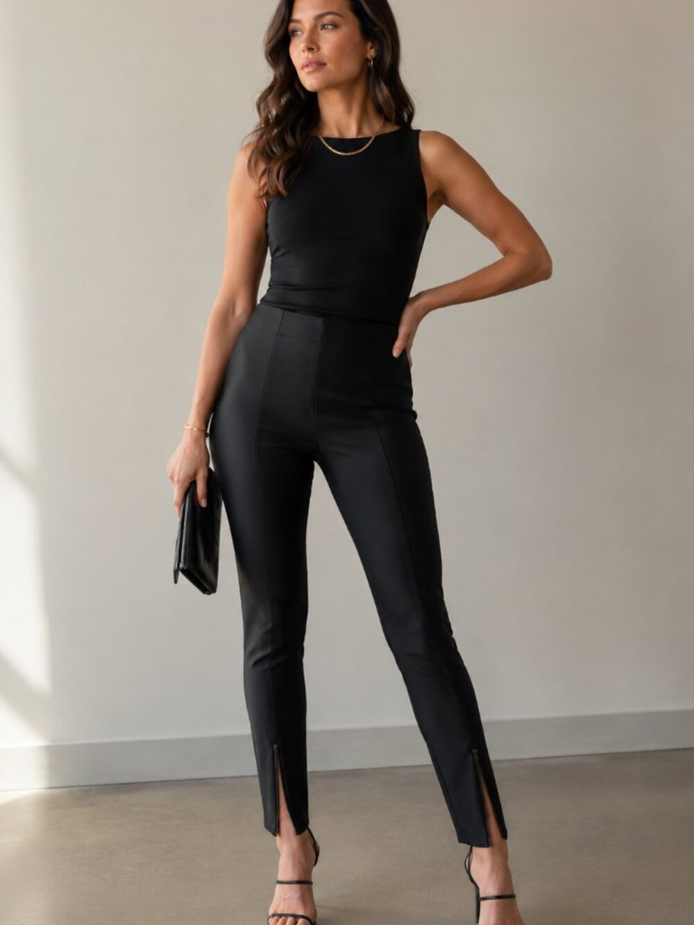 Dion Lee Black Black Silk Skinny Pants Ankle Zip US 4 NWT Condition